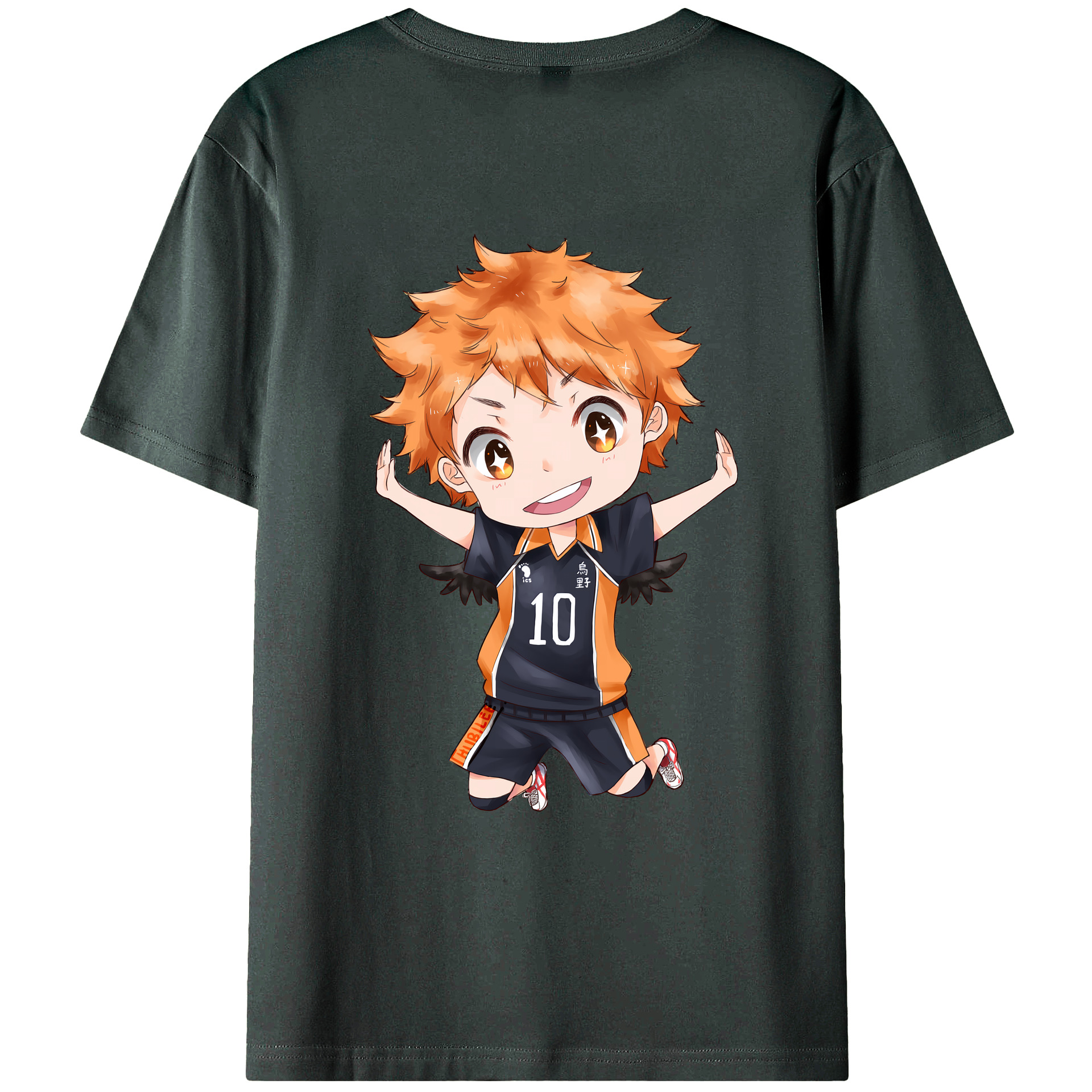 （画像用） ハイキュー!! Haikyu!! 綿100％ メンズ半袖Tシャツ（バックプリント） 通気性